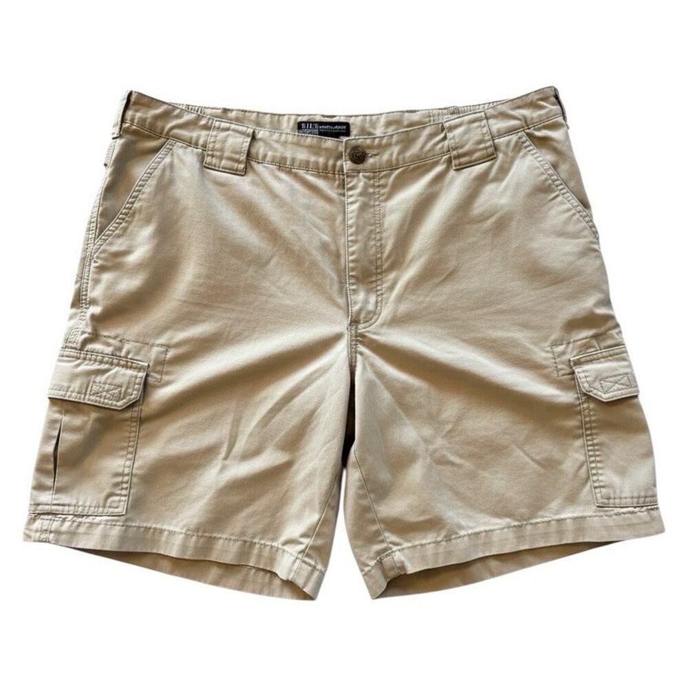 5.11 Tactical Men's Ripstop Cargo Shorts Beige Solid Cotton/Polyester Size 40